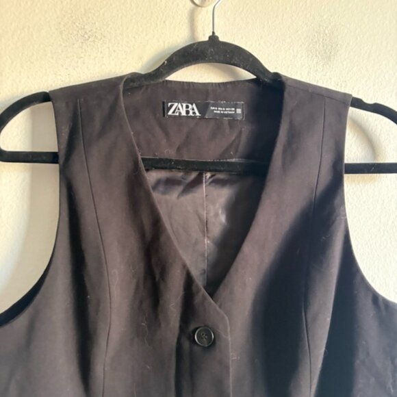Zara Sz Z Black Classic Elegant Minimalist Vest - Picture 2 of 8